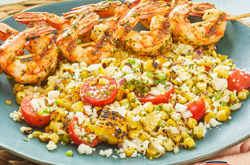 Basil Shrimp with Sweet Corn Salad