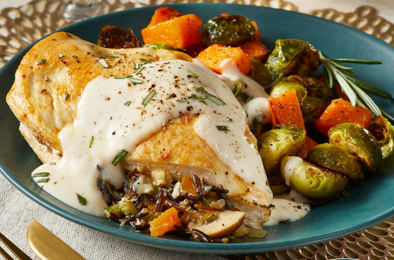 Chicken with Asiago-Wild Rice Stuffing