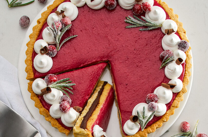 Cranberry Eggnog Cream Tart