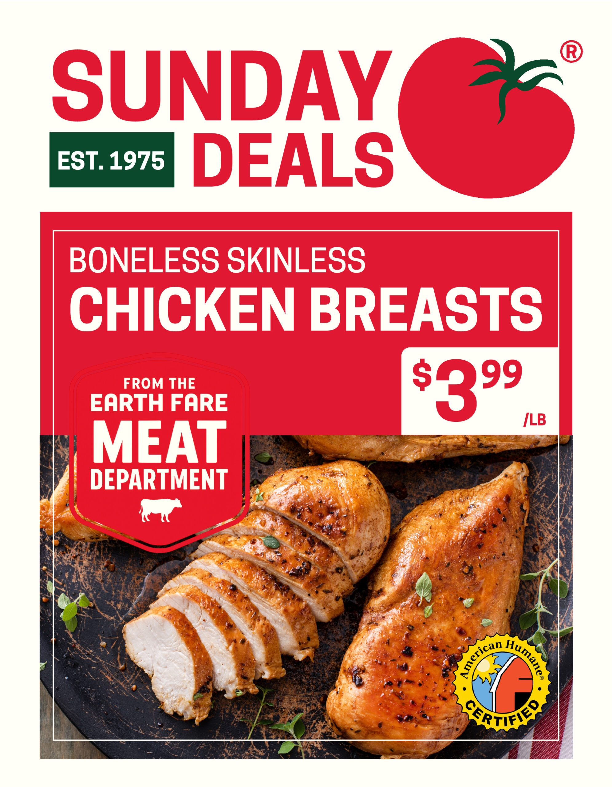 $3.99/lb Boneless Skinless Chicken Breasts