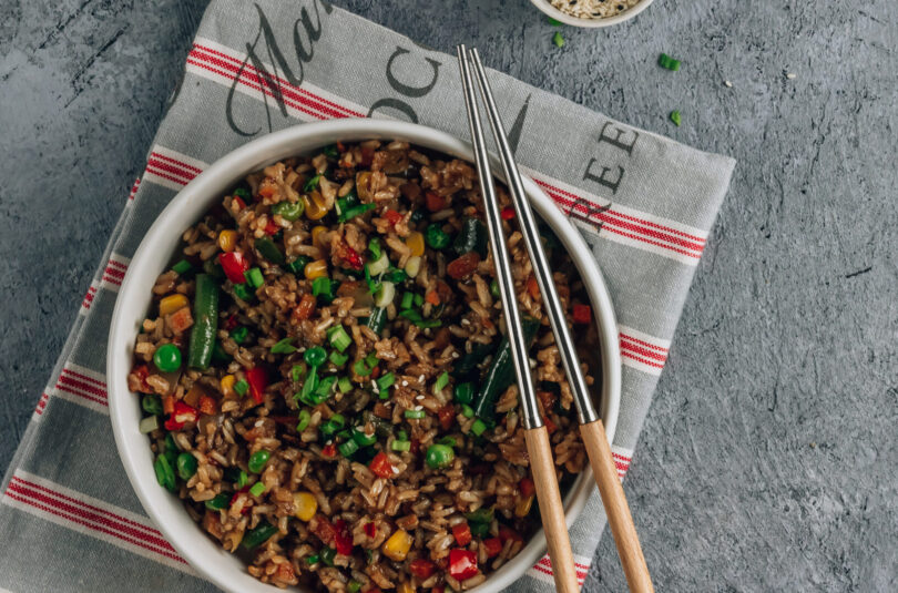Ground Beef and Pepper Rice Bowls