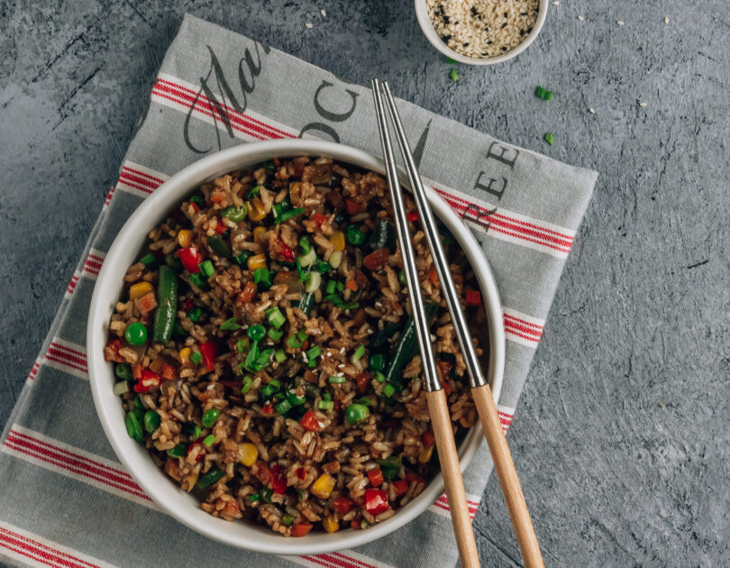 Ground Beef and Pepper Rice Bowls